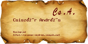 Csiszér András névjegykártya