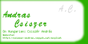 andras csiszer business card