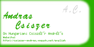 andras csiszer business card